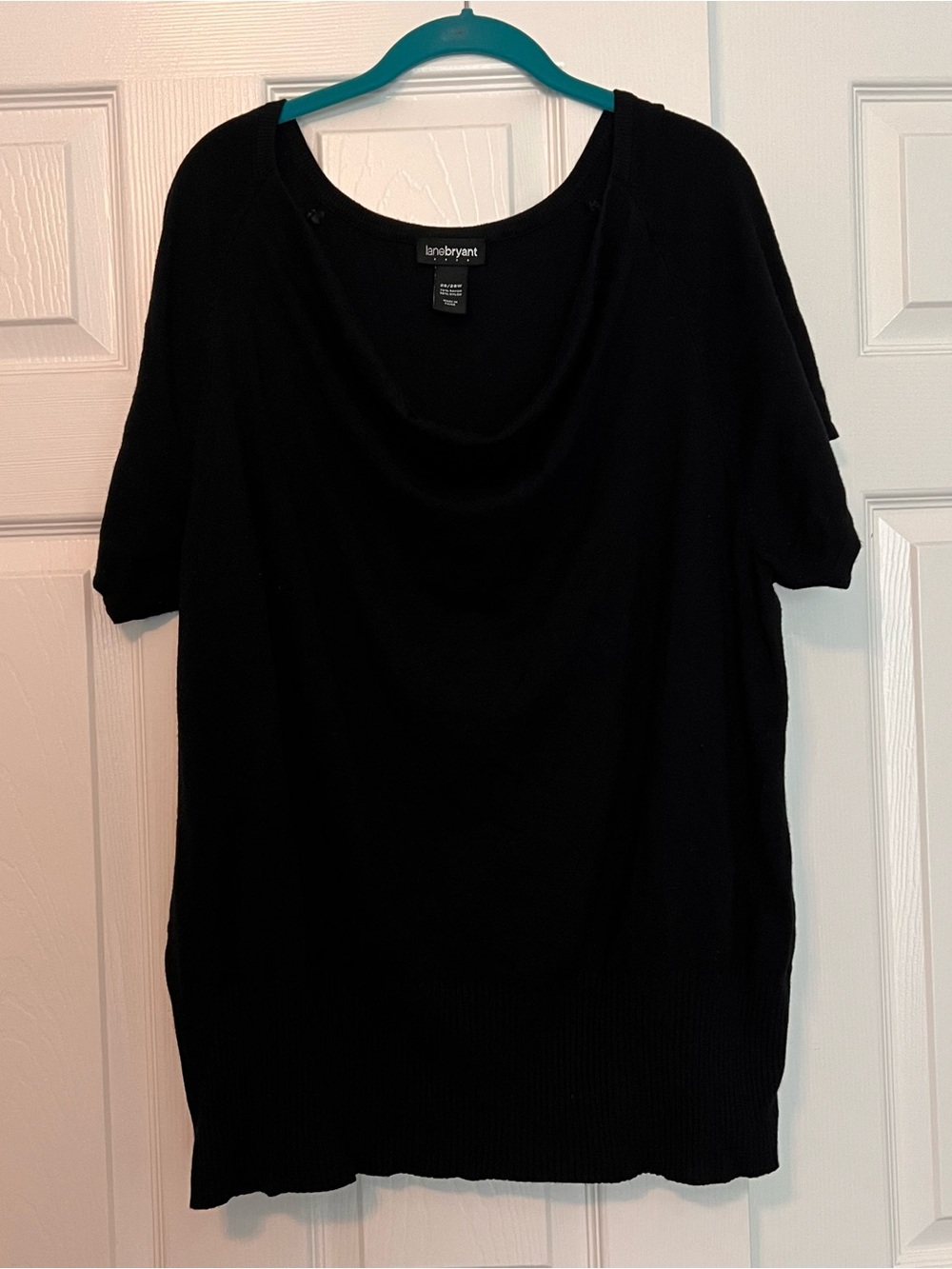 Lane Bryant Black Scoop Neck Short Sleeve Top